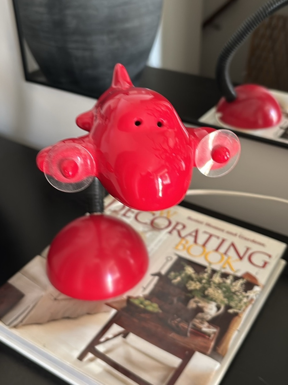 Red Airplane Table Lamp - Bright Red Decorative Lamp